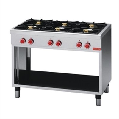 GastroM Gaskooktafel met 6 branders 650 lijn
